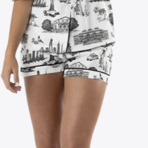 NWOT Katie Kime New York Toile PJ shorts only black white 3X